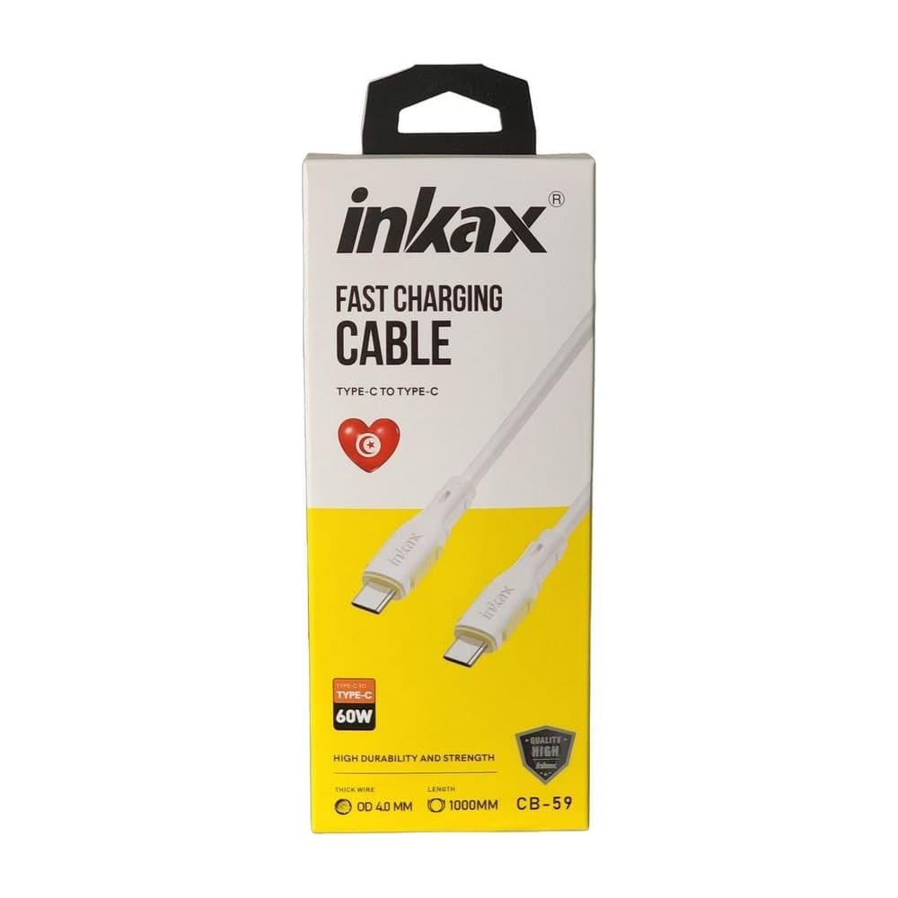 Câble INKAX CB-59 Type-C vers Type-C 60W