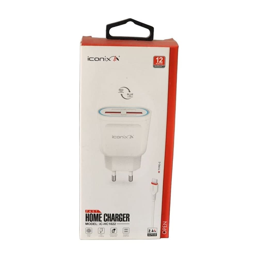 Chargeur ICONIX IC-HC1022 Type-C 2.4A blanc